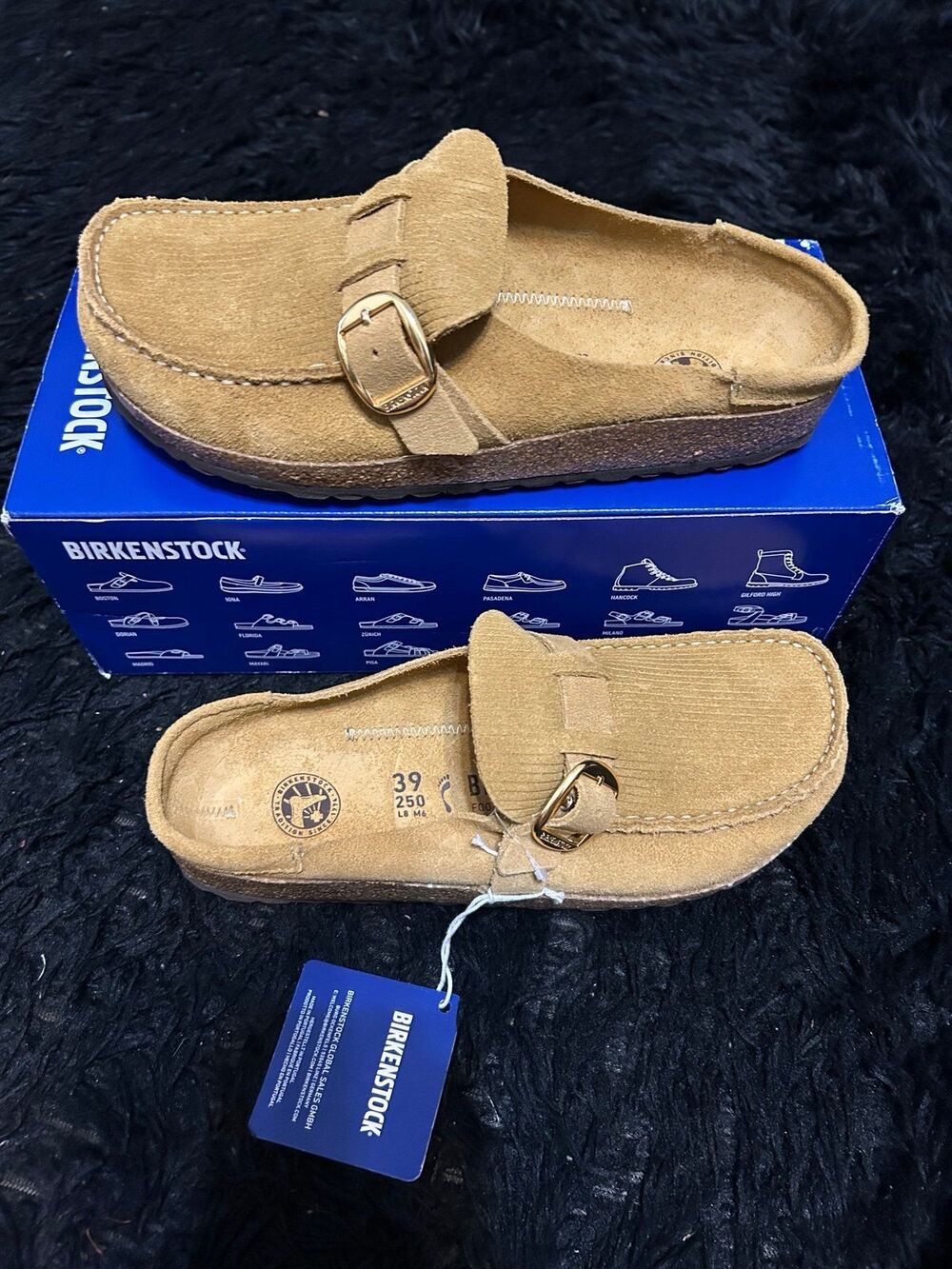 BIRKENSTOCK Buckley leather mules clogs slip on shoes women’s eur 39 new